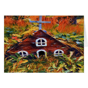 Little Red Fairy House Hälsningskort