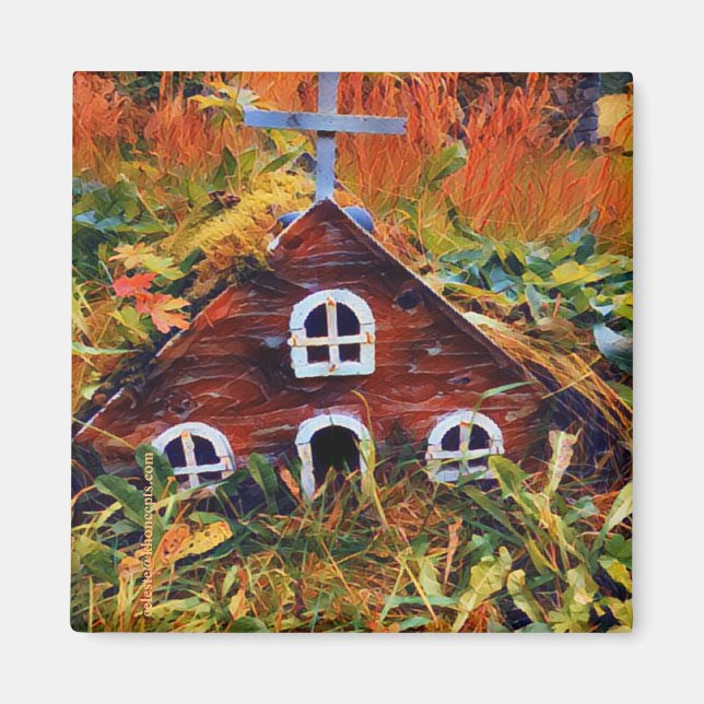 Little Red Fairy House Magnet (Framsidan)
