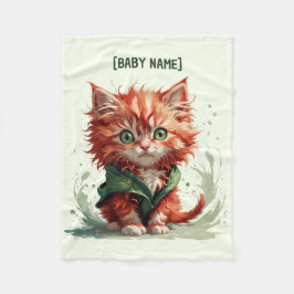 Little Red Fluffy Kitten Personlig Fleecefilt