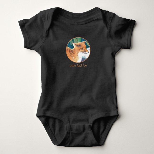 Little Red Fox Baby Bodykostym T Shirt (Framsida)