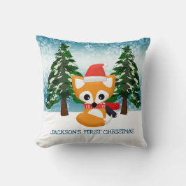 Little Red Fox i Santa Hat Kudde