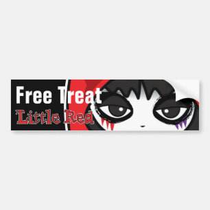 Little Red Free Treat Bumper Sticker Bildekal