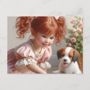 Little Red head-tjejen med hennes mariy Vykort