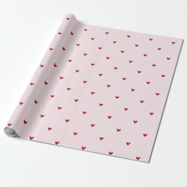 Little Red Hears Pink Valentine'sDay Presentpapper