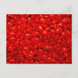 Little Red Heart Candies Vykort