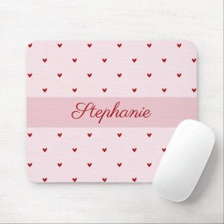 Little Red Heats Pink Name Mousepad Musmatta