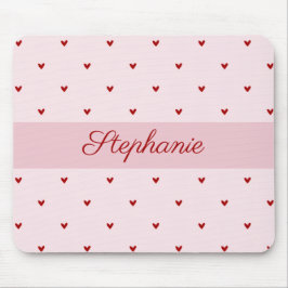 Little Red Heats Pink Name Mousepad Musmatta