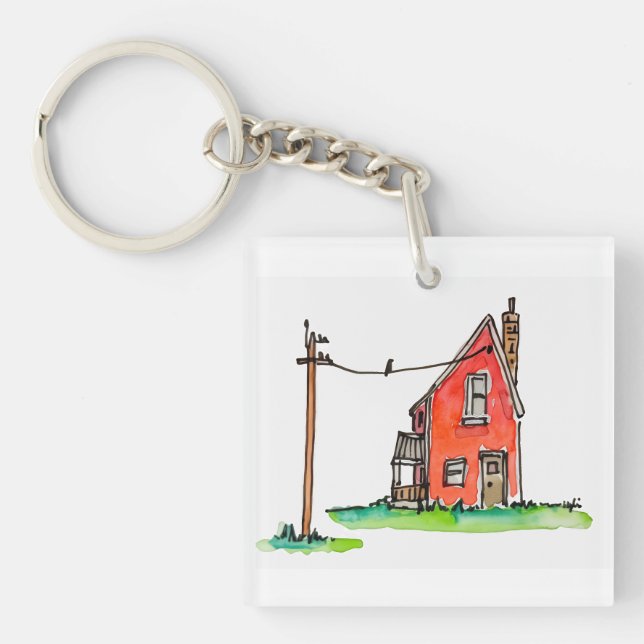 Little Red House with Power Line (Framsidan)