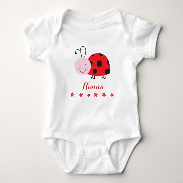 Little Red Ladybug Personlig Infant Creeper T-shirt (Framsida)