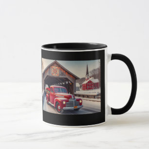 Little Red Lastbil AI konstverkkaffe mugg