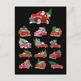 Little Red Lastbil som har Julgran Vykort