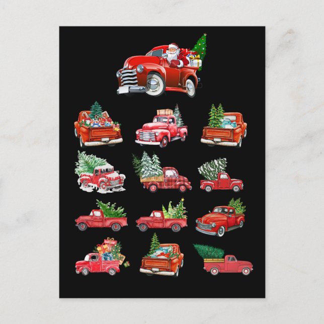 Little Red Lastbil som har Julgran Vykort (Framsida)