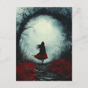 Little Red Mörk Fantasy Forest Vykort