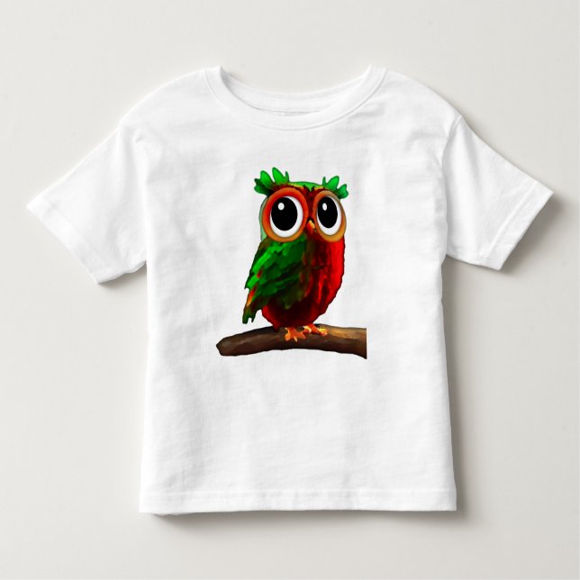 Little Red och Grönt Uggla T Shirt (Framsida)