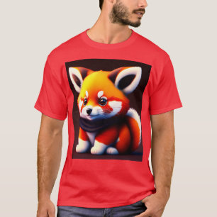 Little Red Panda with Lila Syal T Shirt