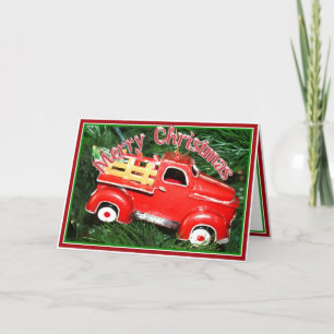 Little Red Plocka up Lastbil jul Ornament (2) Helgkort