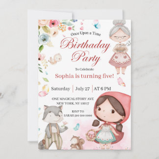 Little Red Riding Hood birthday invitation Inbjudningar