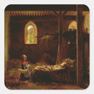 Little Red Riding Huva, 1820 Fyrkantigt Klistermärke