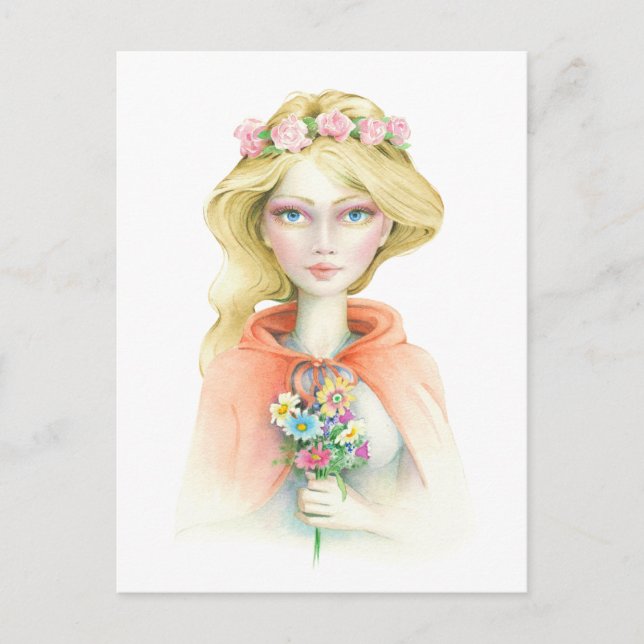 "Little Red Riding Huva" av Scot Howden Vykort (Framsida)