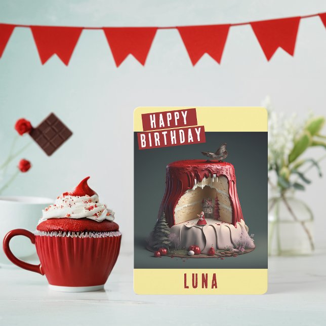 Little Red Riding Huva Birday Card Julkort (Skapare uppladdad)