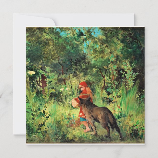 Little Red Riding Huva, bra art-målning Kort (Framsida)