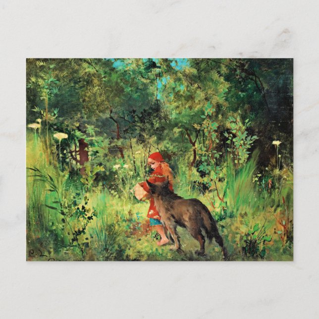 Little Red Riding Huva, bra art-målning Vykort (Framsida)