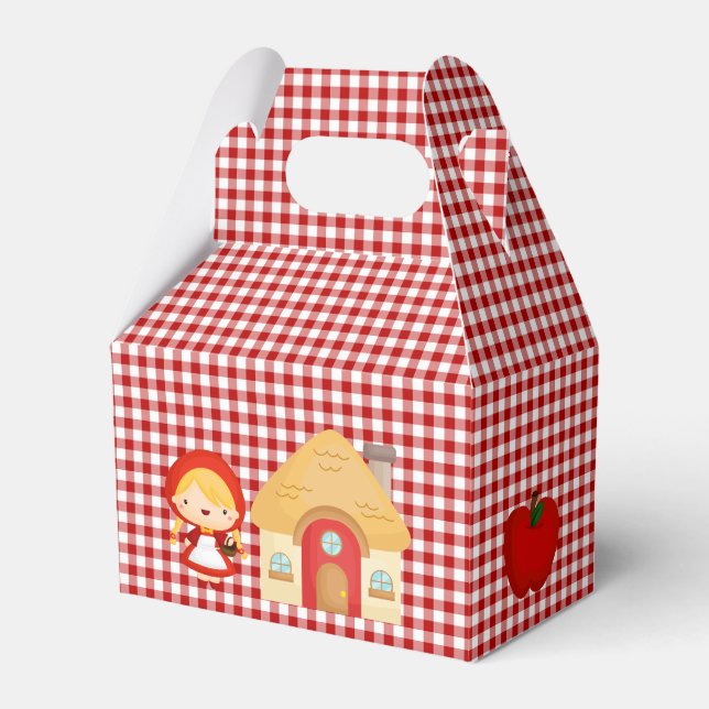 Little Red Riding Huva Characters on Red Gingham Presentaskar (Framsidan Sidan)