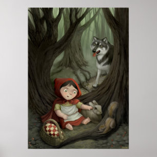Little Red Riding Huva Children's Art Print Poster