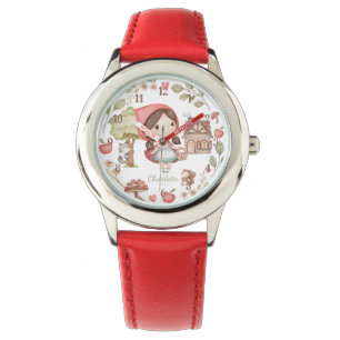Little Red Riding Huva Cute Whimsical Armbandsur