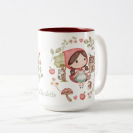 Little Red Riding Huva Cute Whimsical Två-Tonad Mugg