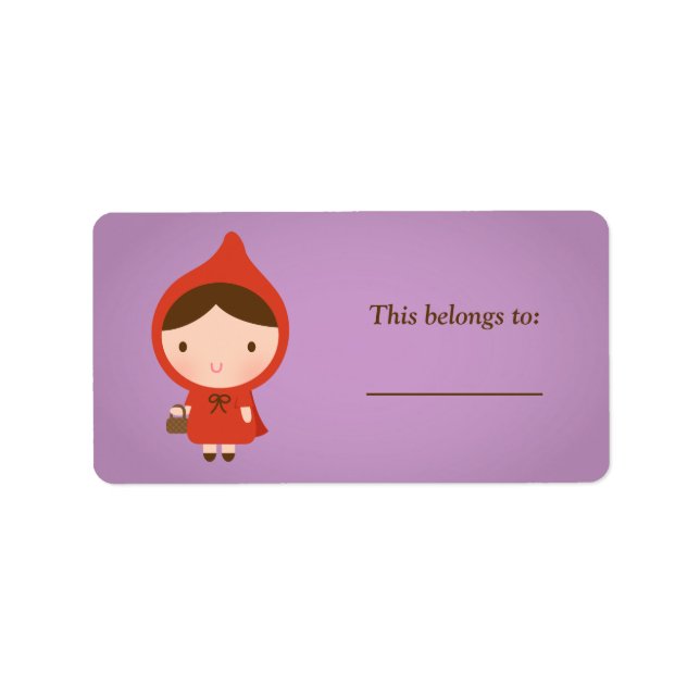 Little Red Riding Huva Fairytale for Girls Adressetikett (Framsidan)