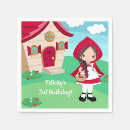 Little Red Riding Huva Fairytale Girls Birthday Pappersservett
