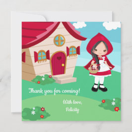 Little Red Riding Huva Fairytale Girls Birthday Tack Kort