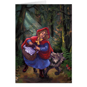 Little Red Riding Huva Hälsningskort