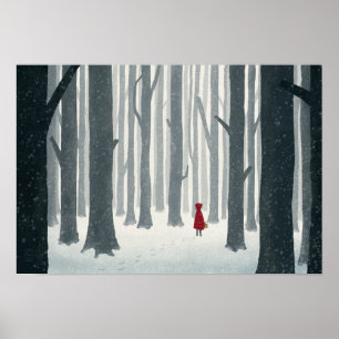 Little Red Riding Huva Illustrated Poster