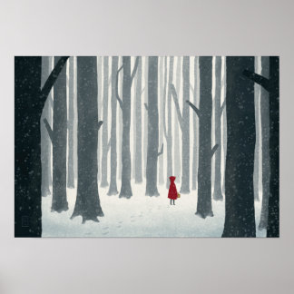 Little Red Riding Huva Illustrated Poster