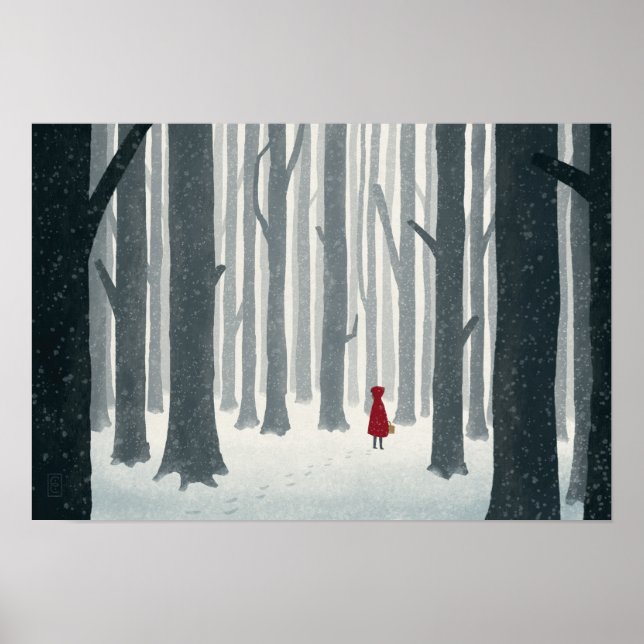 Little Red Riding Huva Illustrated Poster (Framsidan)