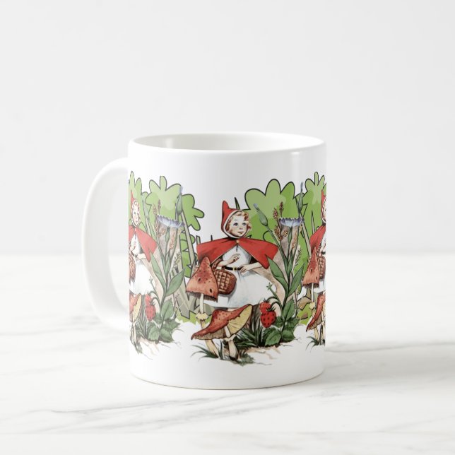 Little Red Riding Huva in Skogen - Fairytale Kaffemugg (Framsida vänster)