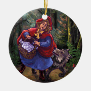 Little Red Riding Huva Julgransprydnad Keramik