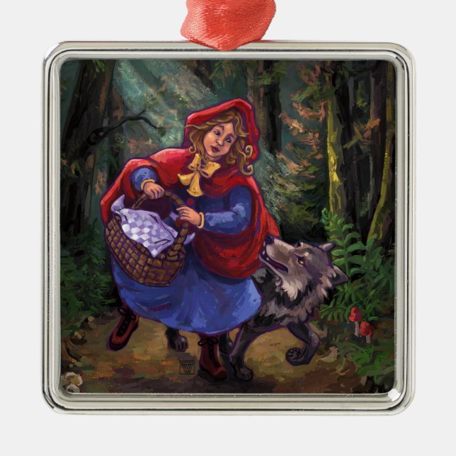 Little Red Riding Huva Julgransprydnad Metall (Framsidan)