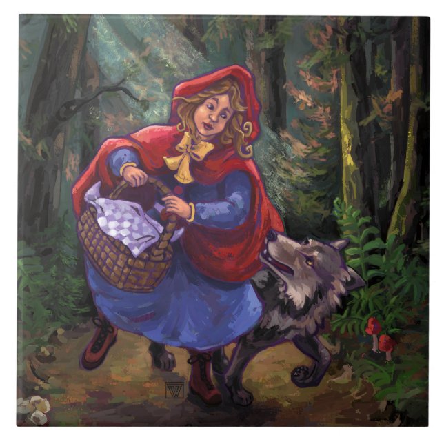 Little Red Riding Huva Kakelplatta (Framsidan)