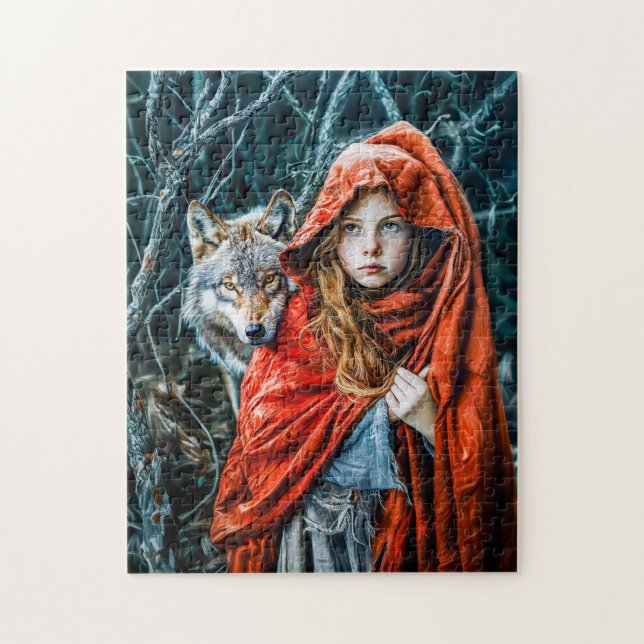 Little Red Riding Huva med Vargen Pussel (Vertikal)