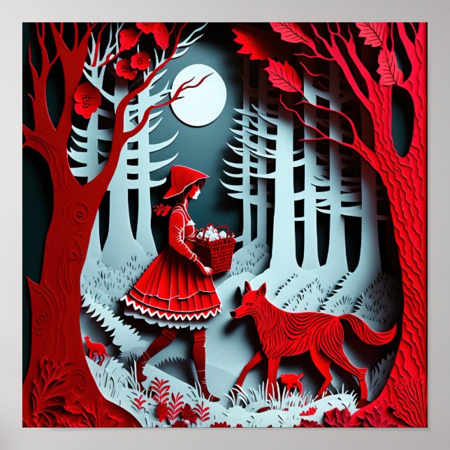 Little Red Riding Huva Möt den stora dåliga Vargen Poster (Framsidan)
