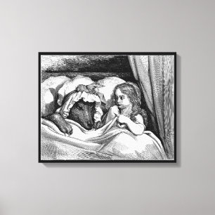 Little Red Riding Huva och Big Bad Varg Sketch Canvastryck