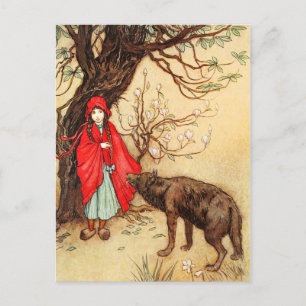 Little Red Riding Huva och Big Bad Varg Vykort