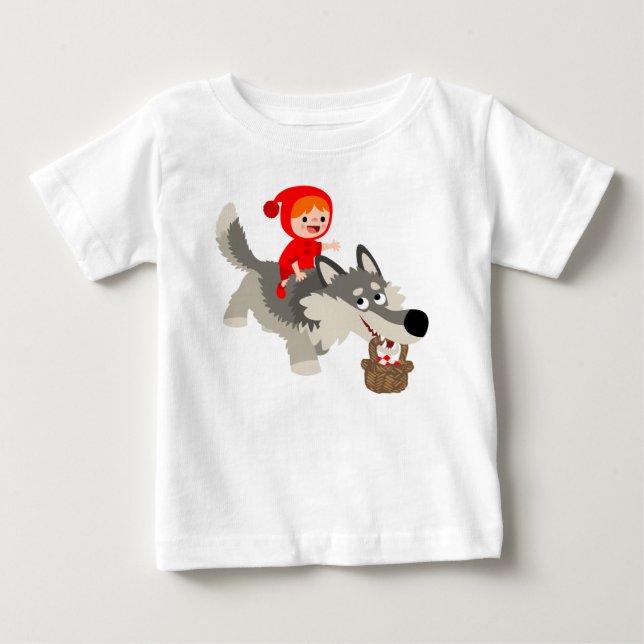 Little Red Riding Huva och Varg Baby T-Shirt (Framsida)