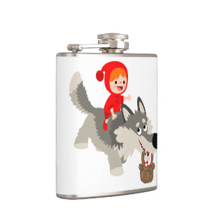 Little Red Riding Huva och Varg Hip Flask Fickplunta