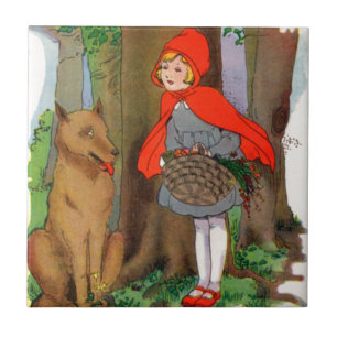 Little Red Riding Huva och Varg Kakelplatta