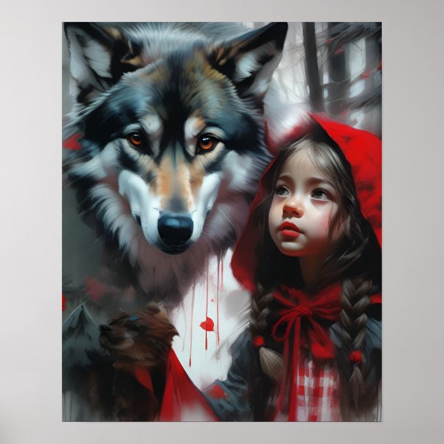 Little Red Riding Huva och Varg Poster (Framsidan)