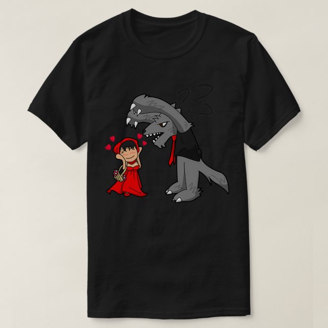 Little Red Riding Huva och Varg T Shirt (Design framsida)